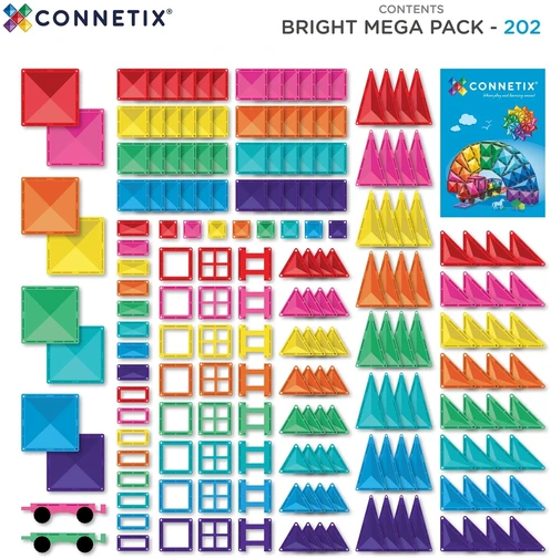 CONNETIX - Magnetinis konstruktorius, Bright mega pack, 202d.