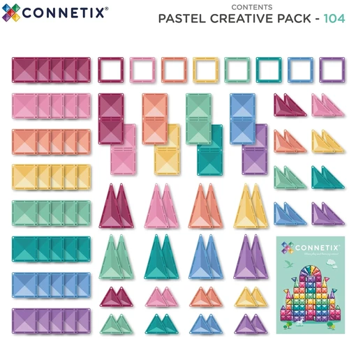 CONNETIX - Magnetinis konstruktorius, Pastel creative pack, 104d.