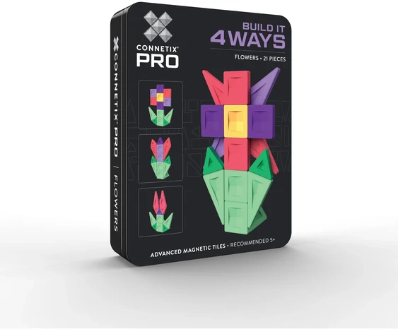 CONNETIX - magnetinis konstruktorius PRO Build It 4 Ways Flowers Pack, 21d.