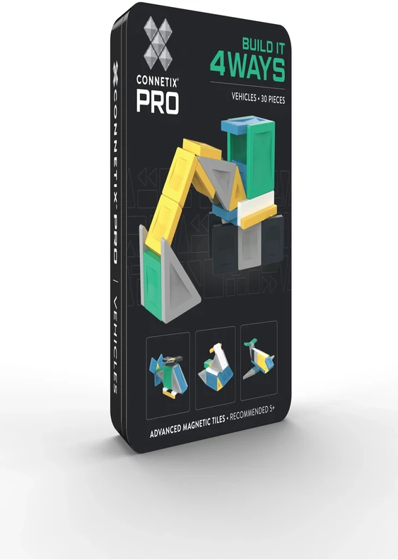 CONNETIX - magnetinis konstruktorius PRO Build It 4 Ways Vehicles Pack, 30d.
