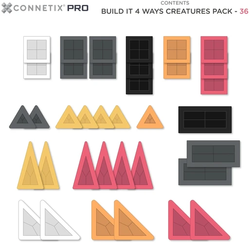 CONNETIX - magnetinis konstruktorius PRO Build It 4 Ways Creatures Pack, 36d.