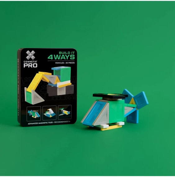 CONNETIX - magnetinis konstruktorius PRO Build It 4 Ways Vehicles Pack, 30d.