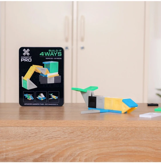 CONNETIX - magnetinis konstruktorius PRO Build It 4 Ways Vehicles Pack, 30d.