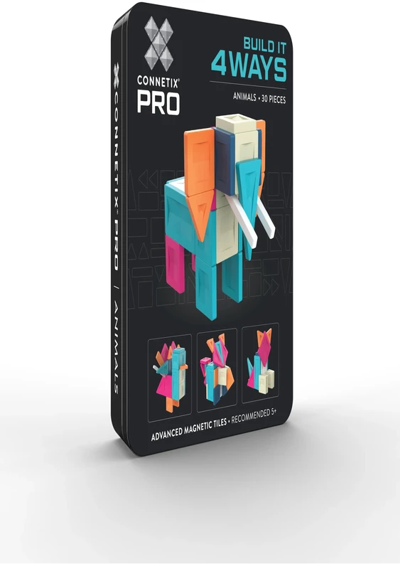 CONNETIX - magnetinis konstruktorius PRO Build It 4 Ways Animals Pack, 30d.
