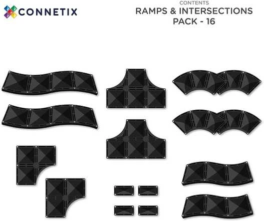 CONNETIX Rampų, sankryžų, posūkių rinkinys 16d.