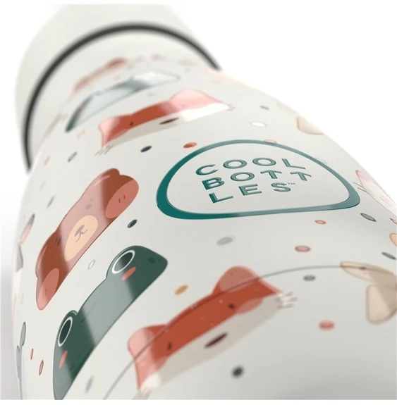 Cool Bottles - Nerūdijančio plieno vaikiškas buteliukas su šiaudeliu arba užsukimu, 260ml (Pet lover)