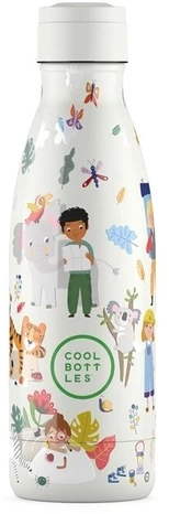 Cool Bottles - Nerūdijančio plieno vaikiškas buteliukas su šiaudeliu arba užsukimu, 350ml (Curious explorers)