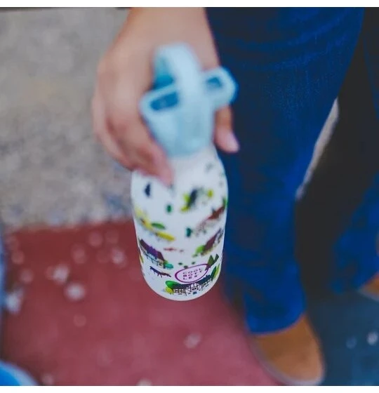 Cool Bottles - Nerūdijančio plieno vaikiškas buteliukas su šiaudeliu arba užsukimu, 350ml (Tudor village)