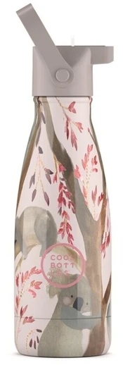 Cool Bottles - Nerūdijančio plieno vaikiškas buteliukas su šiaudeliu arba užsukimu, 260ml (Koala hugs)