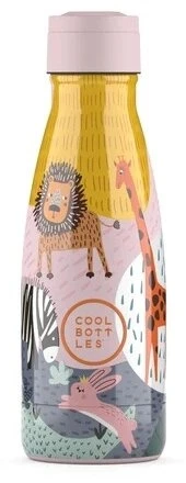 Cool Bottles - Nerūdijančio plieno vaikiškas buteliukas su šiaudeliu arba užsukimu, 260ml (Savannah Kingdom)