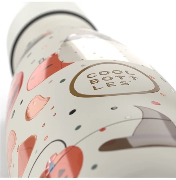 Cool Bottles - Nerūdijančio plieno vaikiškas buteliukas su šiaudeliu arba užsukimu, 260ml (Trickor treat)