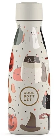 Cool Bottles - Nerūdijančio plieno vaikiškas buteliukas su šiaudeliu arba užsukimu, 260ml (Trickor treat)