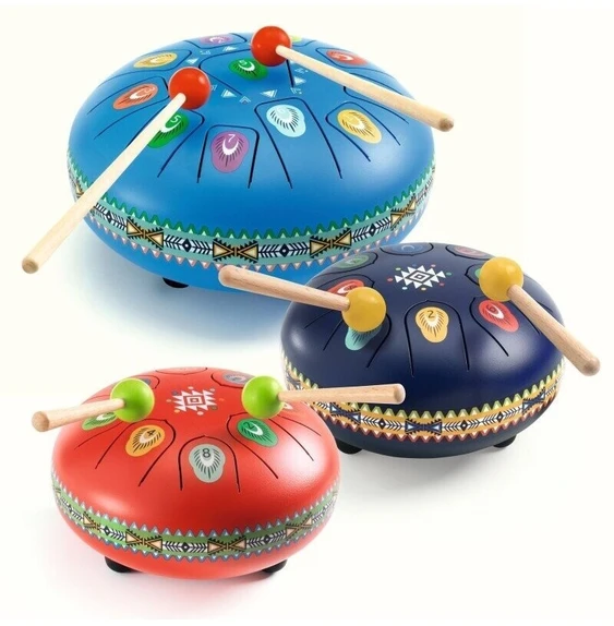 Djeco Animambo Muzikinis instrumentas - Raudonas metalinis būgnas (8 natos)