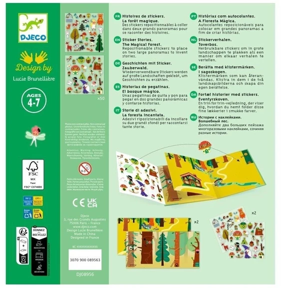 Djeco Daugkartiniai lipdukai - Lipdukų istorija - Miškas ( DJ08956 )