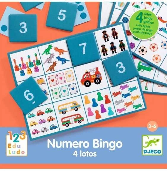 Djeco Edukacinis žaidimas - Eduludo - Skaičių bingo (4 žaidimai)