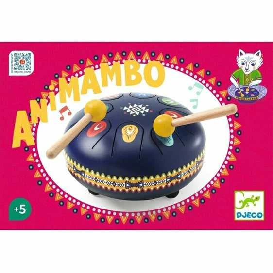 Djeco Animambo Muzikinis instrumentas - Mėlynas metalinis būgnas (8 natos)