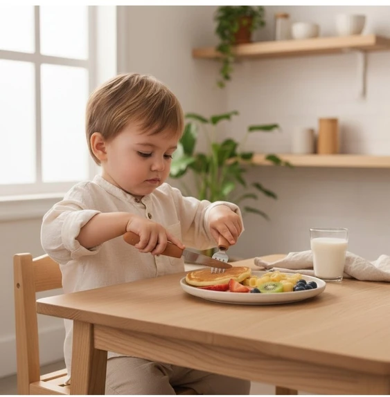 Kiddikutter - Vaikų stalo įrankių rinkinys, persikų
