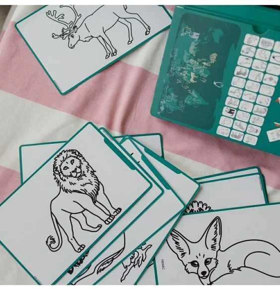 KIDYWOLF piešimo planšetė Animals Around The World, KIDYDRAW-MINI-AAW