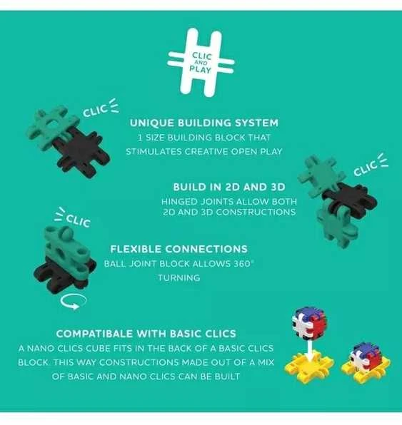 Clics Nano Clics Konstruktorius Nano Clics Creative Builders, 125 dalys