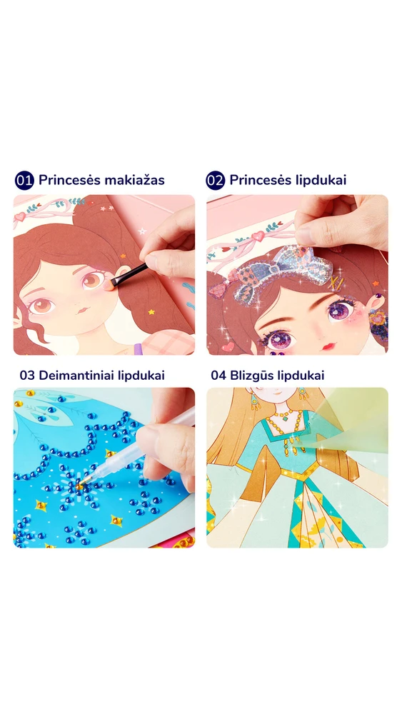 MIdeer - 3in1 kūrybinių dirbtuvių rinkinys "Princesės fantazijų makiažas"