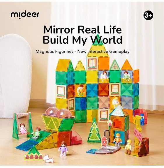 Mideer - Interaktyvus magnetinis konstruktorius - Šeima - 32 dalių