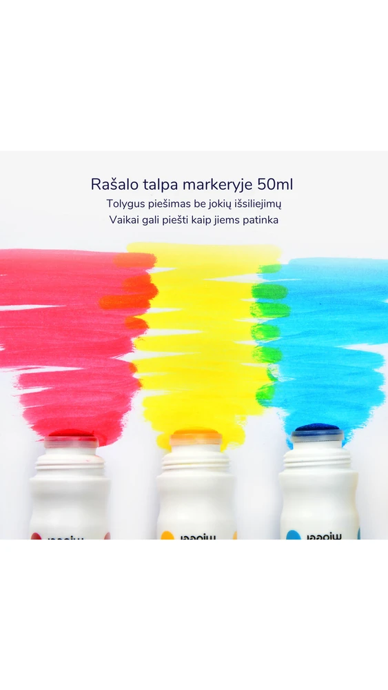 Mideer - Išplaunami taškiniai markeriai flomasteriai - 6 spalvos