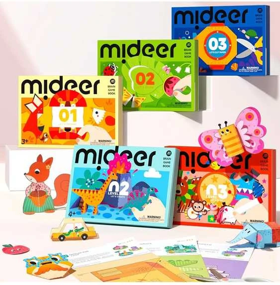 Mideer - Lipdukų klijavimo užduočių knyga - Level 3