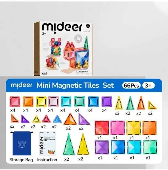Mideer - Mix and match magnetinis konstruktorius - 66 dalių