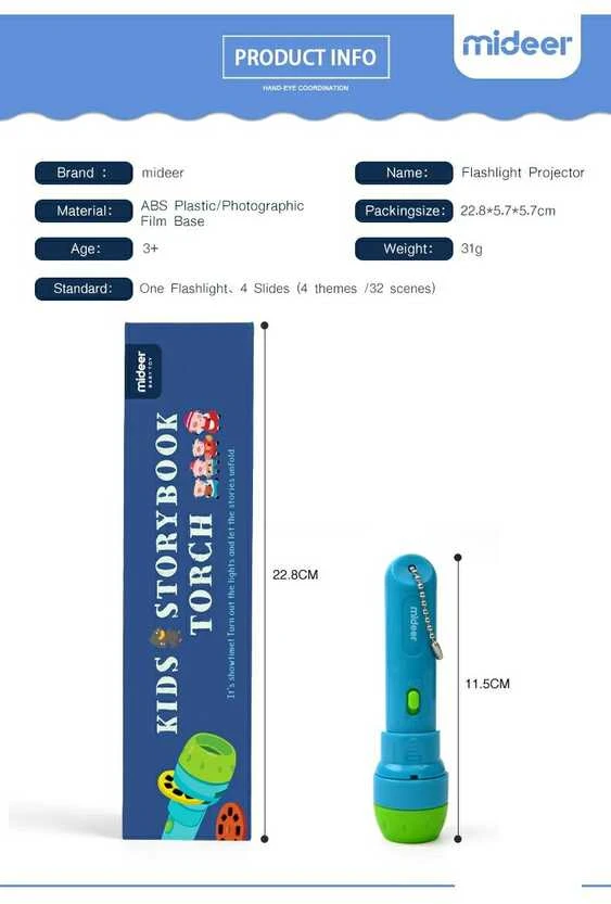 Mideer - Vaikiškas žibintuvėlis – projektorius