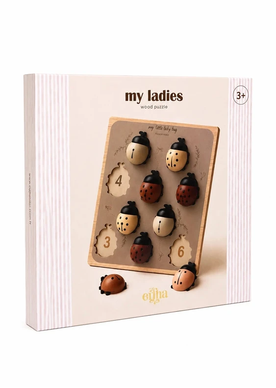 Mrs. Ertha - Medinė puzlė - my lady bug