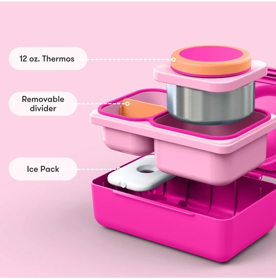 OmieBox UP Pietų dėžutė su termosu, Pop pink