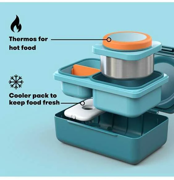 OmieBox UP Pietų dėžutė su termosu, Teal žalias