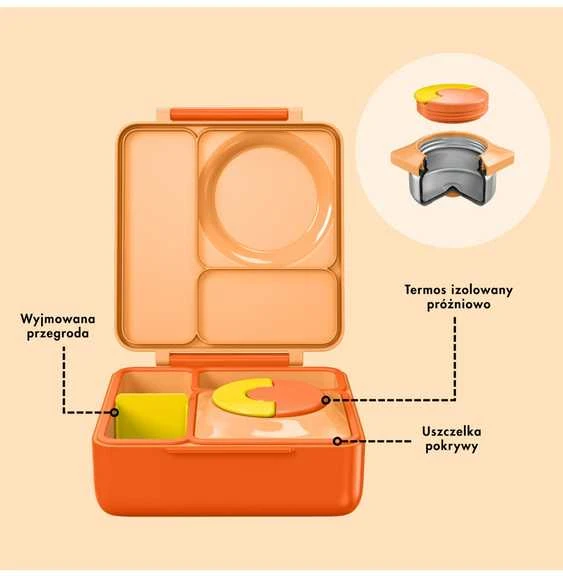 Orange Pietų dėžutė su termosu OmieBox, Poppy oranžinis