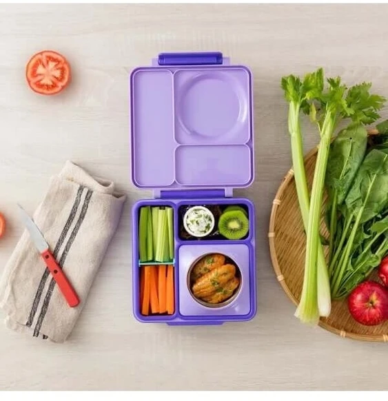 Pietų dėžutė su termosu OmieBox, Violetinė Plum