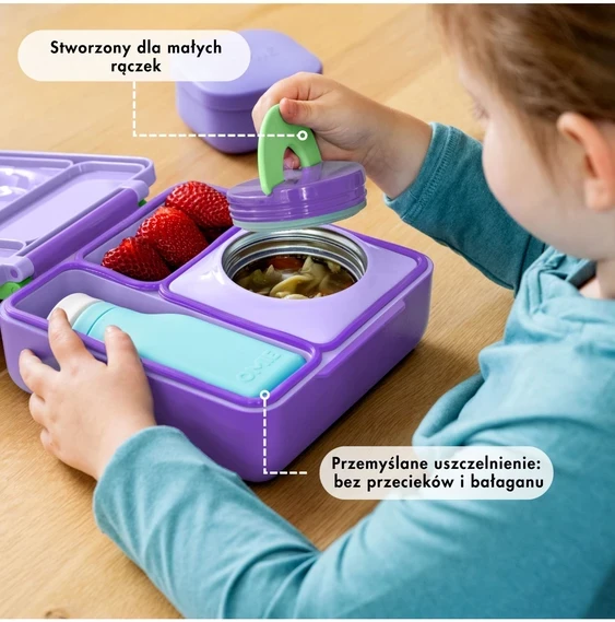 Pietų dėžutė su termosu OmieBox, Violetinė Plum