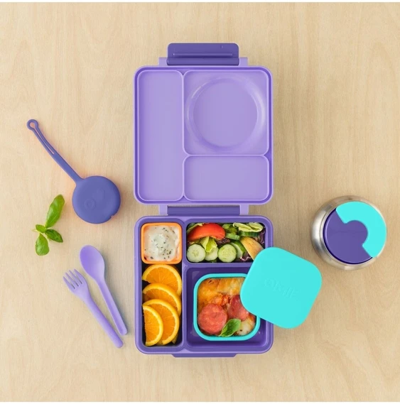 Pietų dėžutė su termosu OmieBox, Violetinė Plum