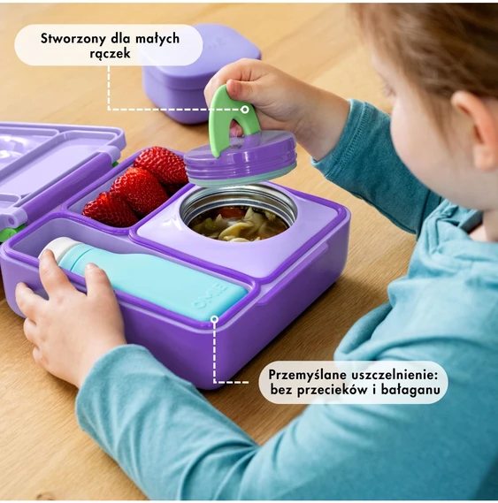 Pietų dėžutė su termosu OmieBox, Lilac Violetinė