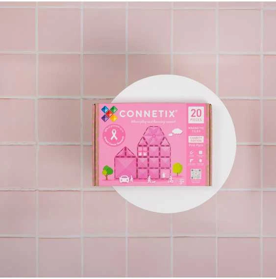Charity Rožinė magnetinės kaladėlės 20 vnt. Connetix specialusis leidimas Rožinė