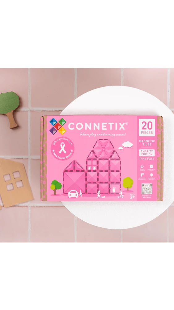 Charity Rožinė magnetinės kaladėlės 20 vnt. Connetix specialusis leidimas Rožinė