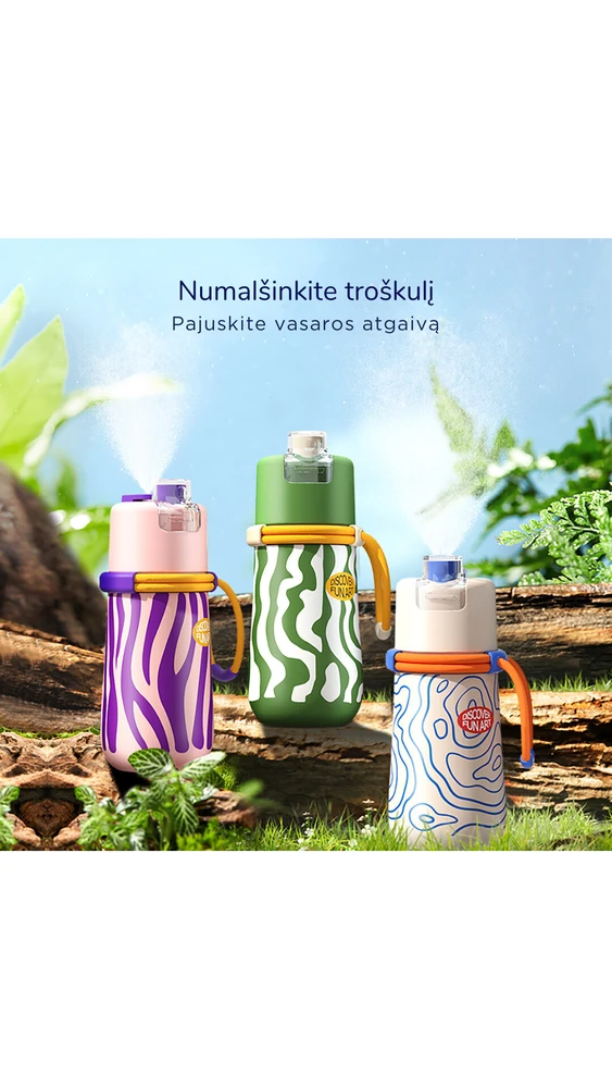 Bidon ze spryskiwaczem mideer rožinė Mideer