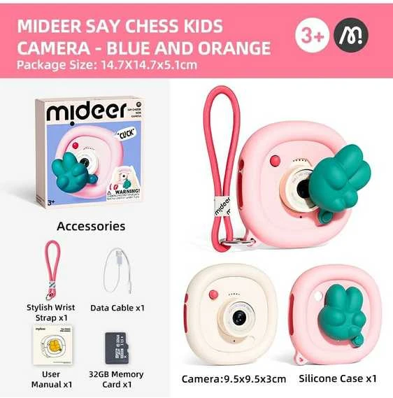 Pink Mideer - Say Cheese vaikiška kamera - Rožinė / Žalias