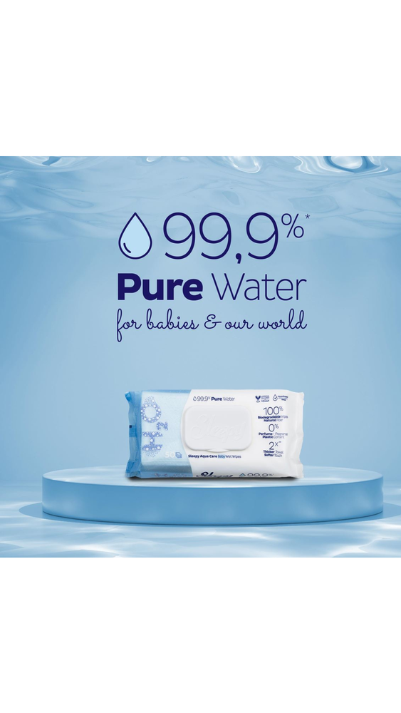 Sleepy AQUA CARE BABY drėgnos servetėlės, 50 vnt.