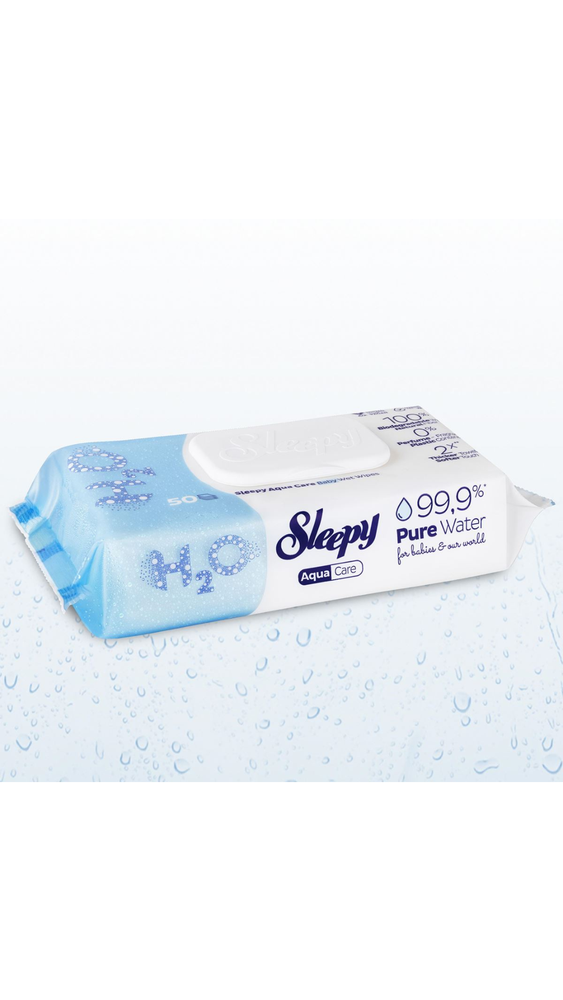 Sleepy AQUA CARE BABY drėgnos servetėlės, 50 vnt.