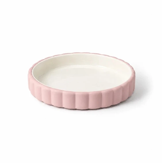 SOINA - Keramikinė lėkštė su silikoniniu nuimamu pagrindu, rosa