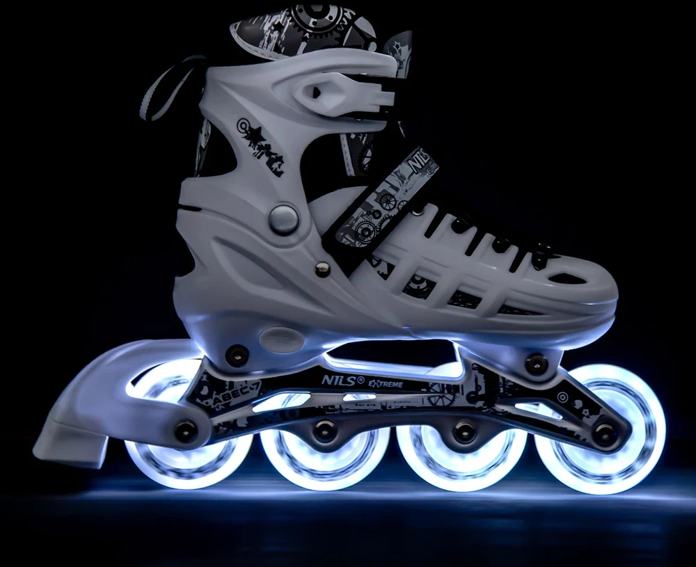 Riedučiai/pačiūžos Nils Extreme NH10905 Led - PU70 mm/82A (S 31-34)