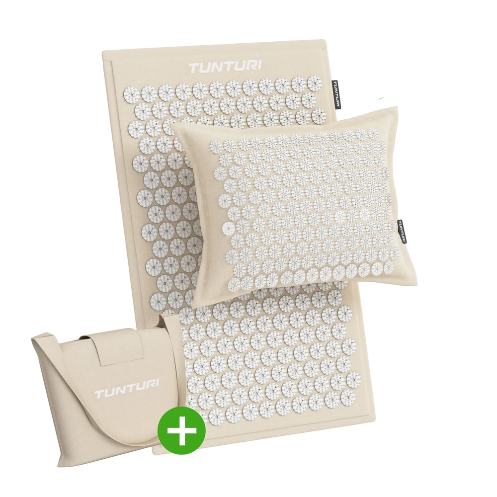 Kilimėlis TUNTURI PRO ACUPRESSURE MAT AND PILLOW BEIGE