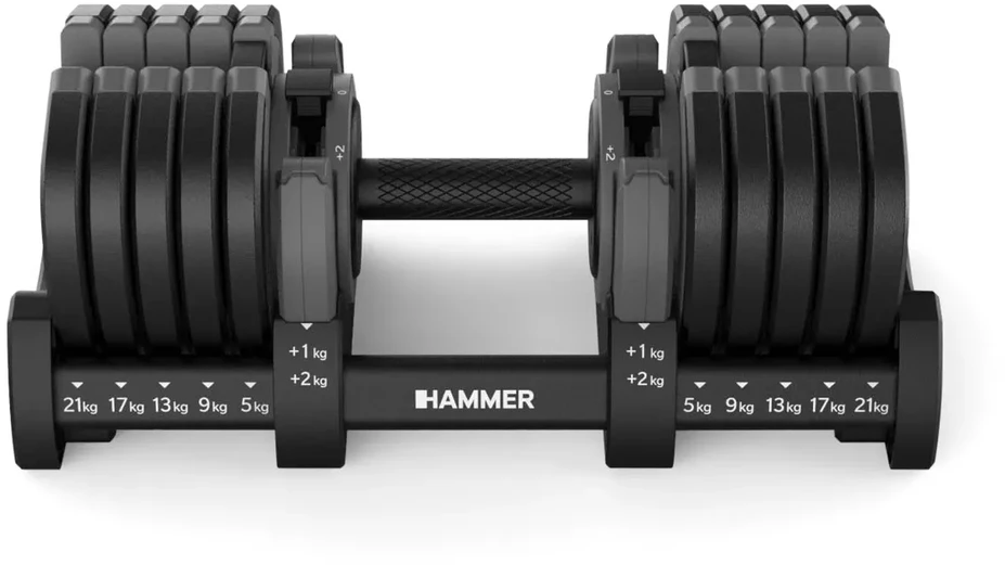 Adjustable dumbbell HAMMER StrongLock 8.0, 4-23 kg