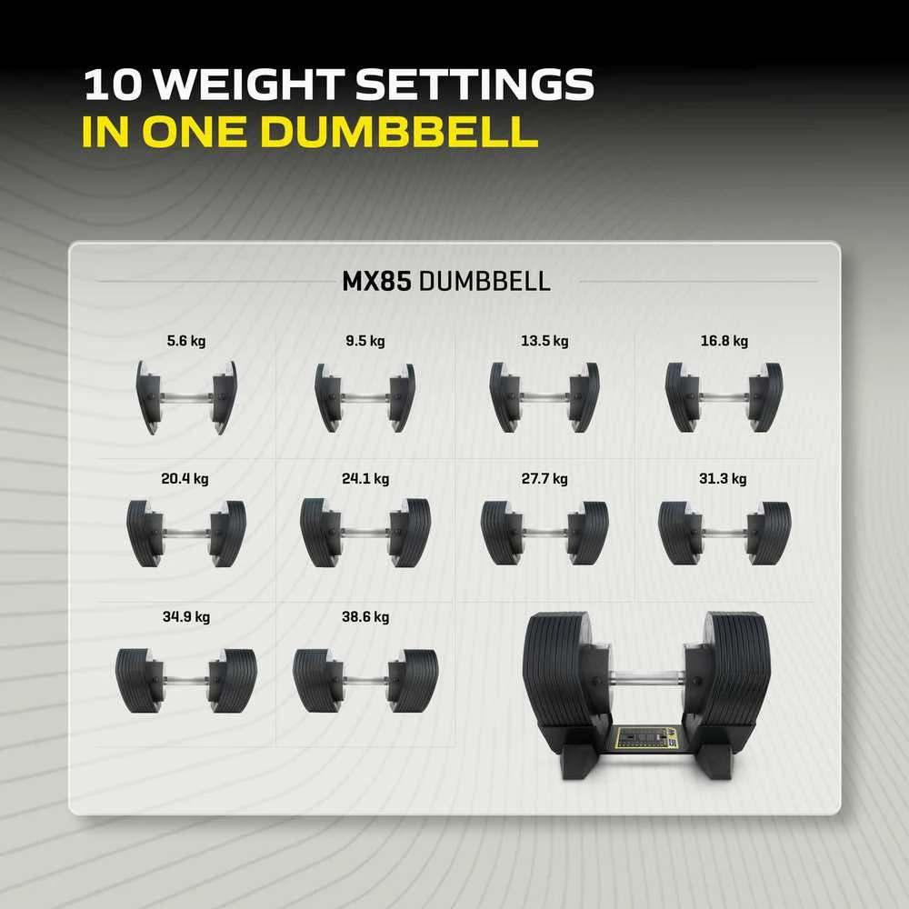 None Reguliuojamas hantelis TUNTURI MX Select MX85 hantelis 5,6–38,6kg, su grioveliais