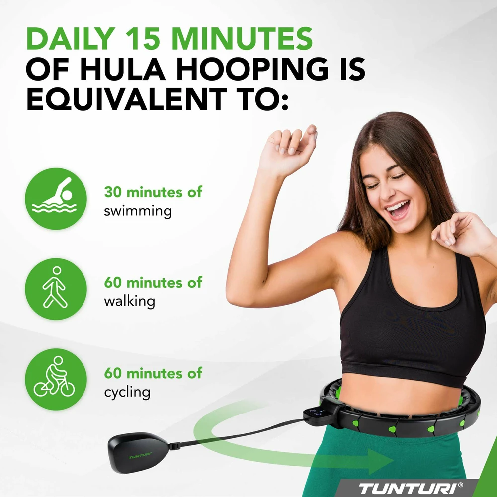 Reguliuojamas lankas Tunturi Smart Adjustable Hula Hoop, Incl. Ekranas