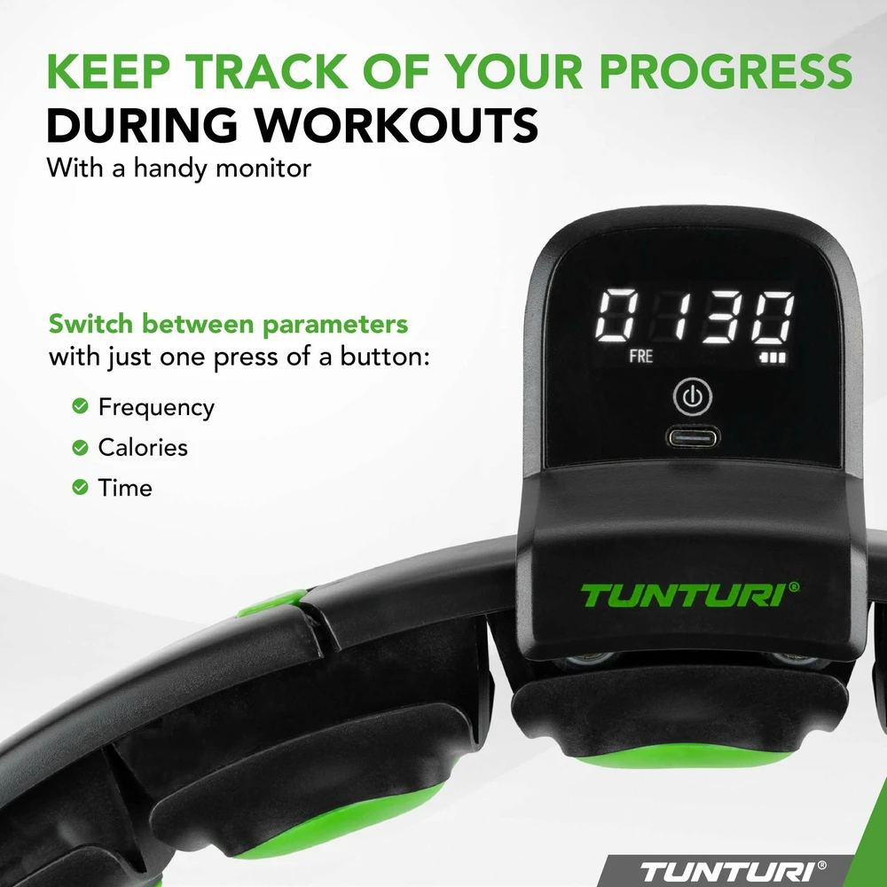 Reguliuojamas lankas Tunturi Smart Adjustable Hula Hoop, Incl. Ekranas